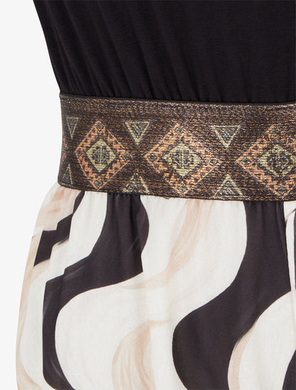 Combinaison imprimé abstrait à bretelles irisées - Noir - 3