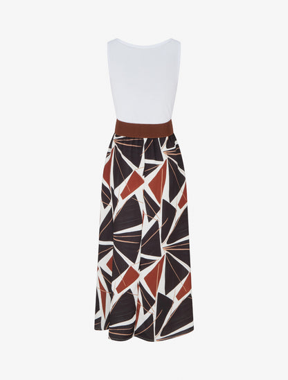 Robe longue sans manches imprimé graphique - Noir - 2
