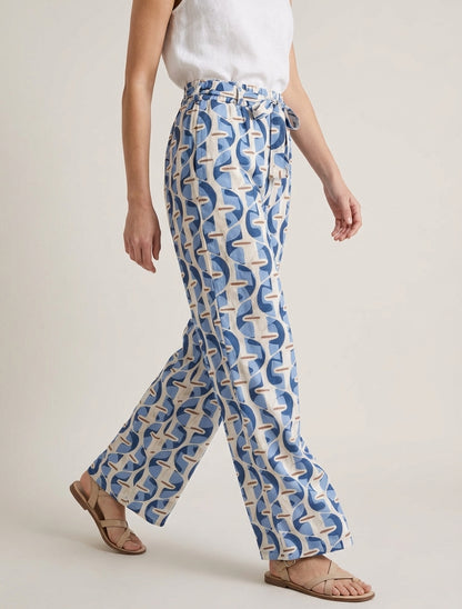 Pantaloni elasticizzati con stampa grafica - Azzurro cielo