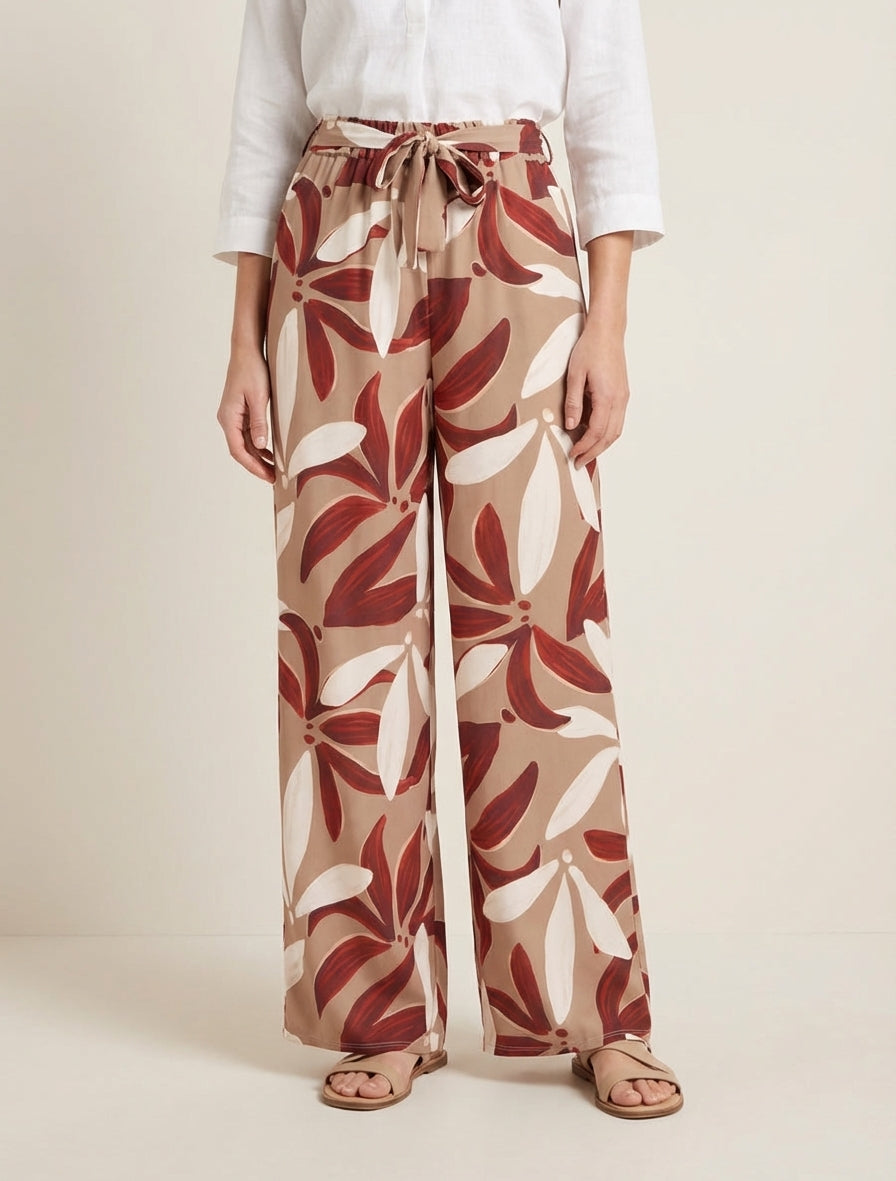 Pantaloni elasticizzati a stampa floreale - Chameau