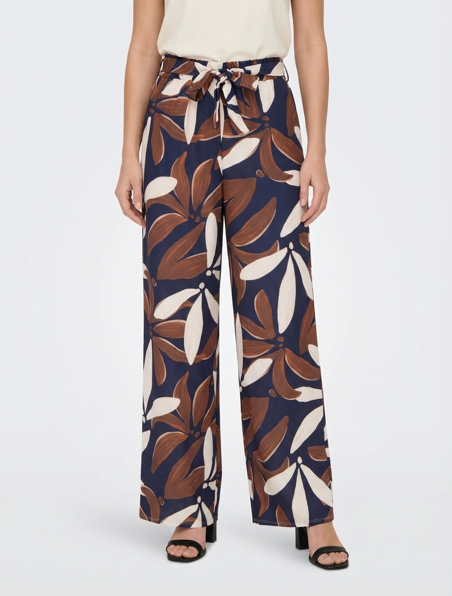 Pantaloni elasticizzati a stampa floreale - Marina