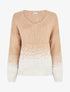 Pull en maille bicolore - Beige - 1
