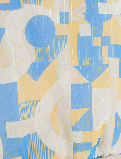 Top boule manches courtes imprimé graphique - Bleu clair - 3