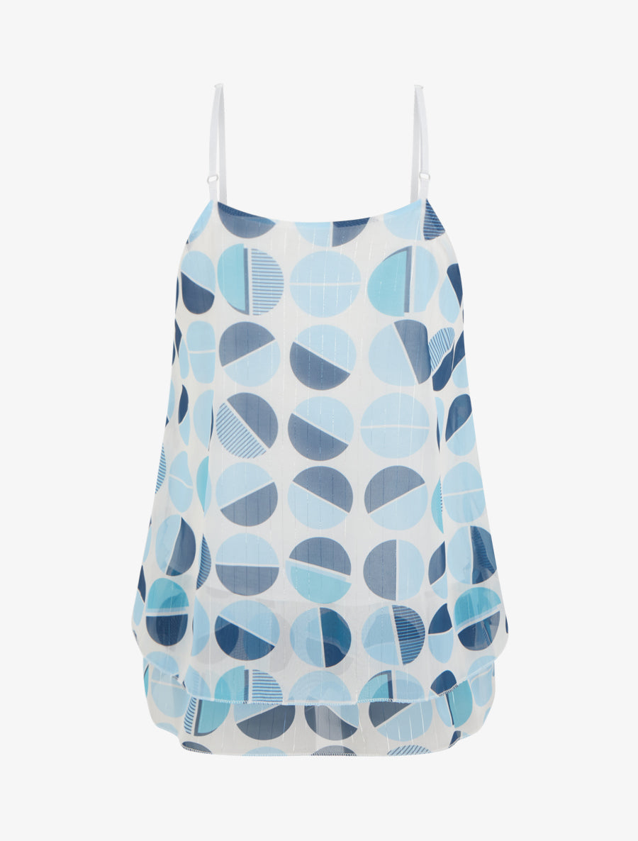 Caraco imprimé demi-cercles à rayures irisées - Bleu ciel - 2