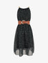 Robe à bretelles chaînes imprimé moucheté - Noir - 1