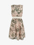Robe patineuse sans manches imprimé fleuri - Kaki - 1
