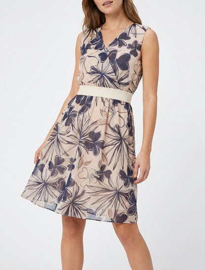 Abito svasato senza maniche con stampa floreale - Marina