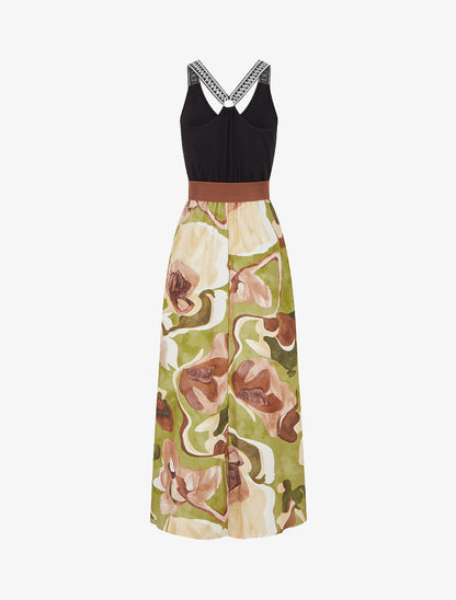 Robe longue imprimé fantaisie - Vert olive - 2