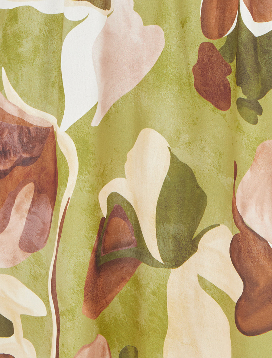 Robe longue imprimé fantaisie - Vert olive - 3