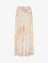 Pantalon imprimé feuillage à taille élastiquée - Beige - 1
