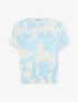 Top coupe boule imprimé floral - Bleu ciel - 1