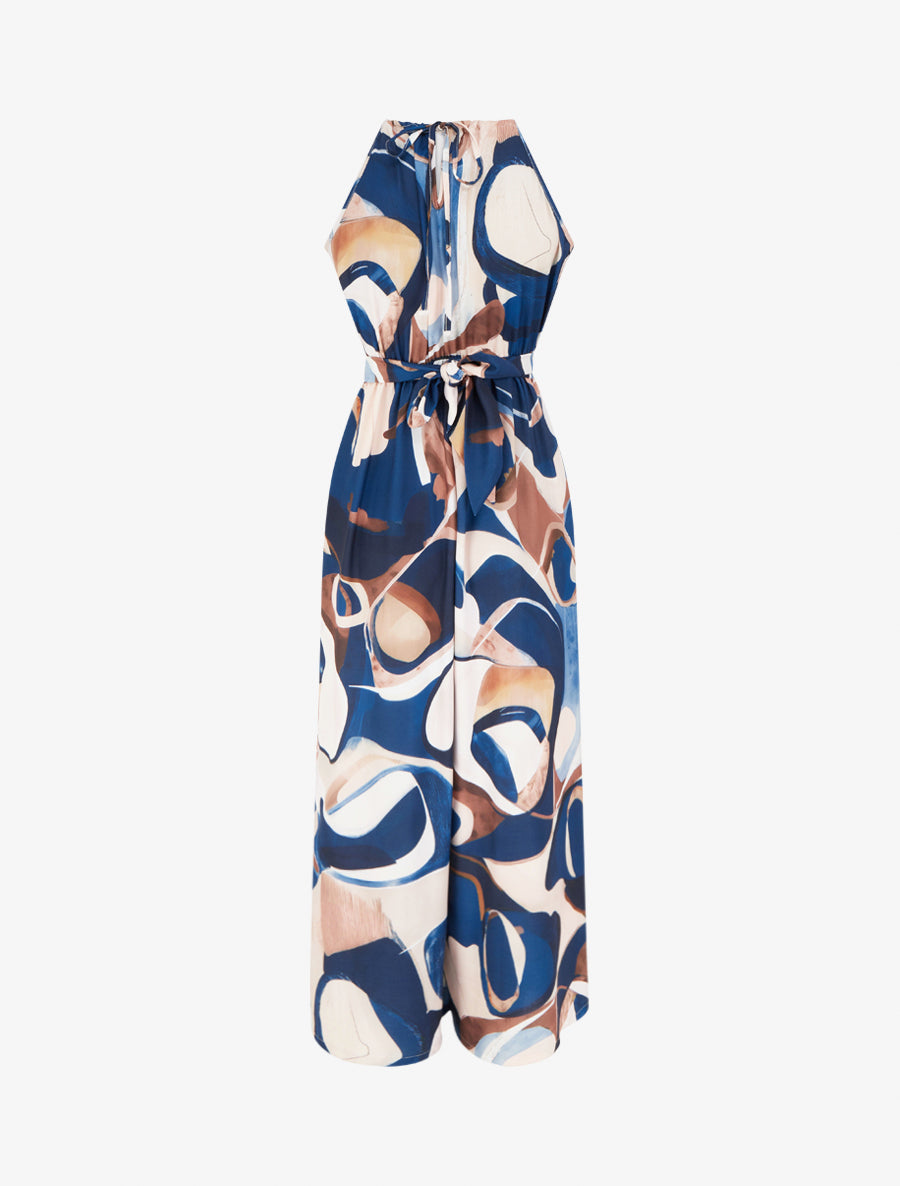 Combinaison sans manches à imprimé abstrait - Marine - 2