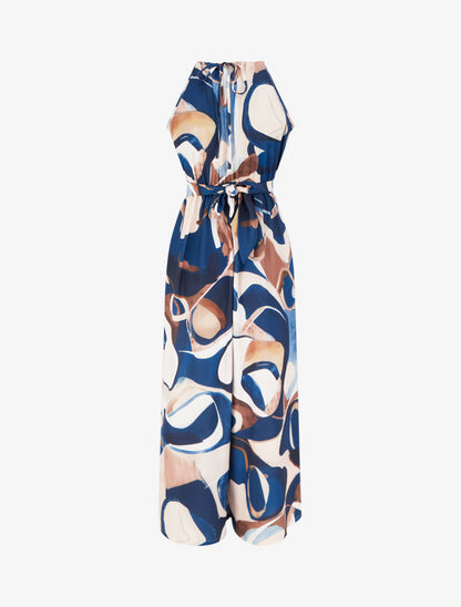 Combinaison sans manches à imprimé abstrait - Marine - 2