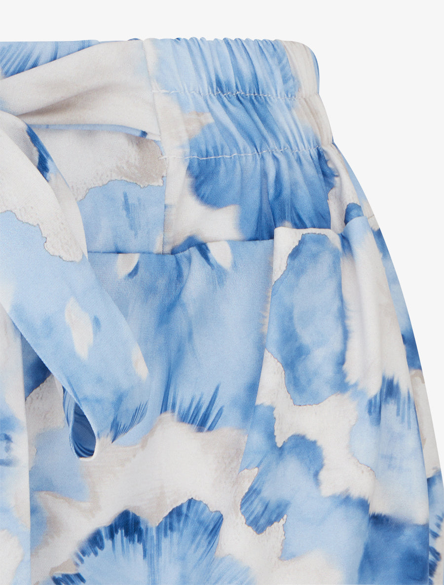 Pantalon élastiquée imprimé abstrait - Bleu ciel - 3