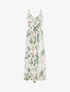 Robe longue imprimé floral à taille élastiquée - Vert - 1