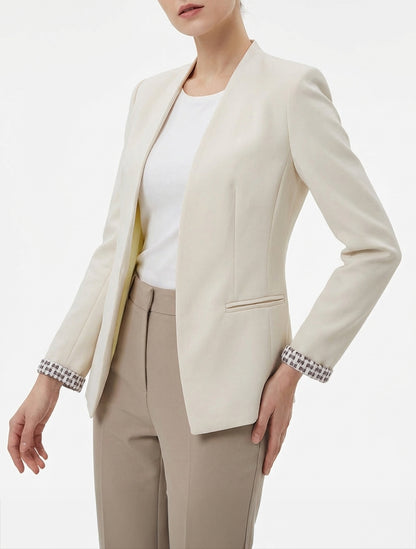 Giacca dritta con spalline - Beige chiaro