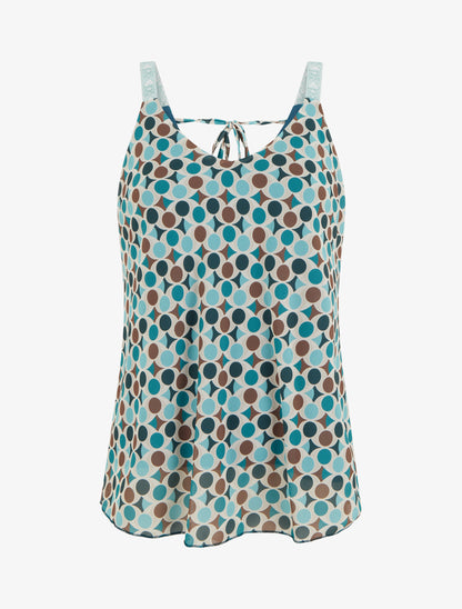 Caraco imprimé pois stylisés - Turquoise - 1