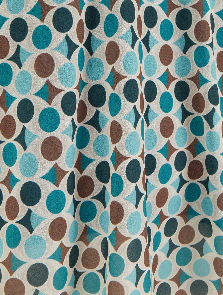 Caraco imprimé pois stylisés - Turquoise - 3