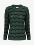 Pull ajouré à vagues stylisées - Vert sapin - 4