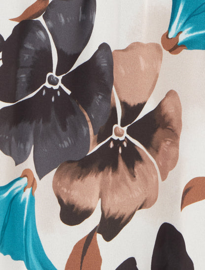 Top fluide imprimé floral - Noir - 3