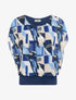 Top boule manches courtes imprimé graphique - Marine - 1