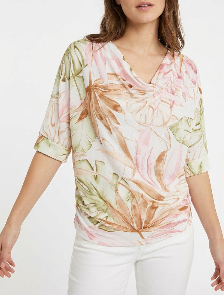 Top tropical maniche 3/4 ed effetto plissettato - Chameau