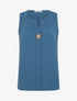 Top droit sans manches à bouton - Bleu foncé - 1