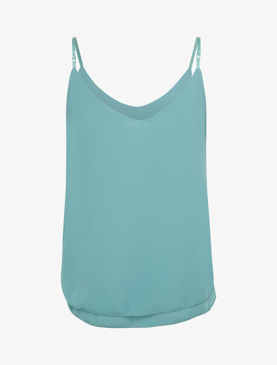 Caraco uni en voile superposé - Turquoise - 2