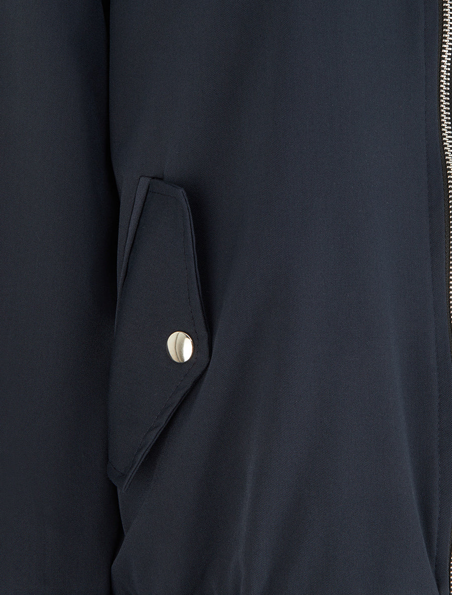 Veste ample zippée à bords élastiqués - Marine - 3