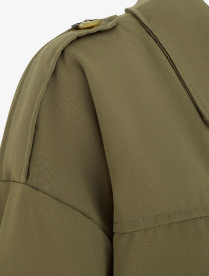 Veste fluide unie zippée - Kaki - 3