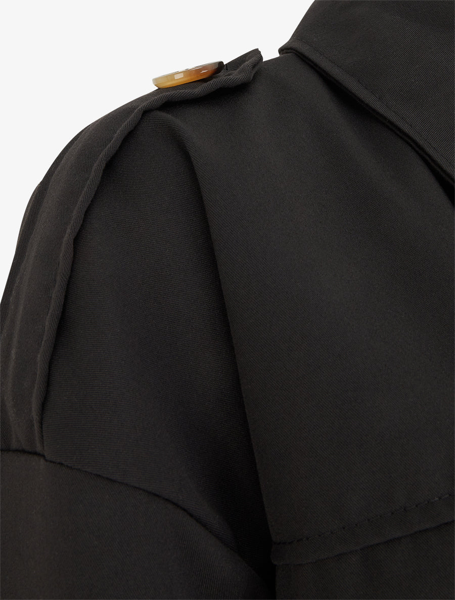 Veste fluide unie zippée - Noir - 3