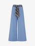 Pantalon ample à ceinture style foulard - Bleu clair - 1