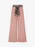 Pantalon ample à ceinture style foulard - Rose - 1