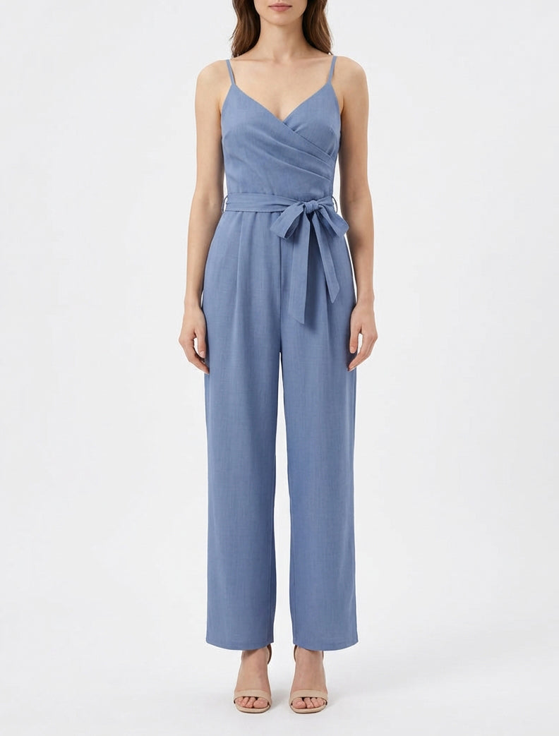 Tuta dritta con spalline sottili - Blu