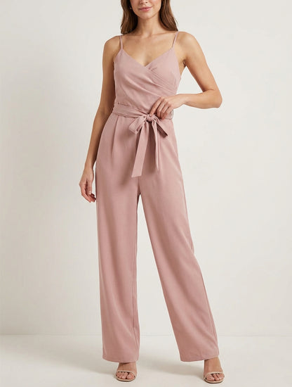 Tuta dritta con spalline sottili - Rosa