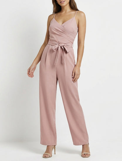 Tuta dritta con spalline sottili - Rosa