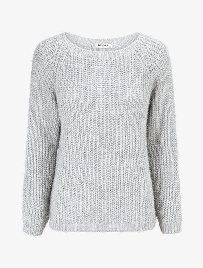 Pull en maille irisée - Argent - 1