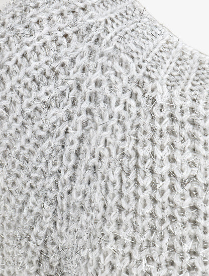 Pull en maille irisée - Argent - 3