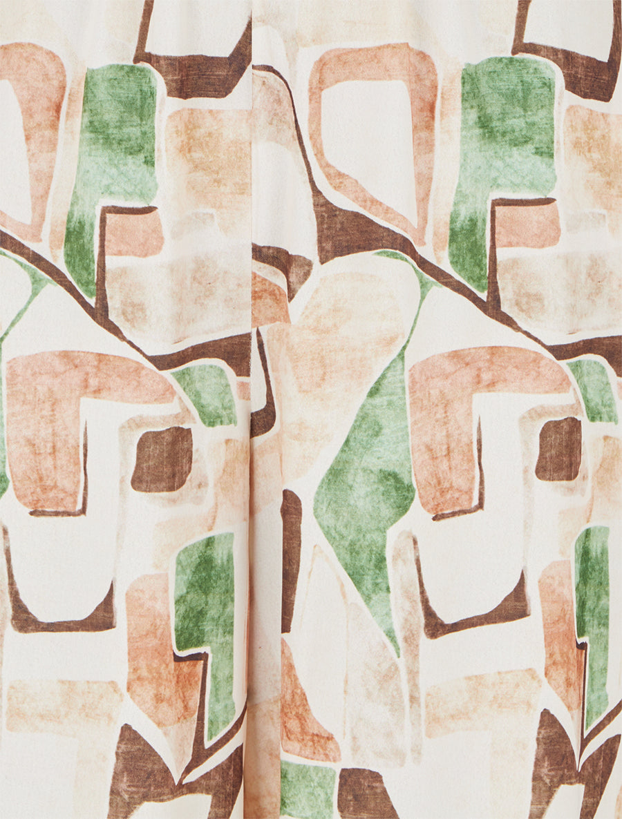 Combinaison à dentelle et imprimé fantaisie - Beige - 3