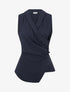 Top sans manches drapé à boutons - Marine - 1