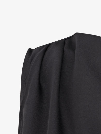 Top boule satiné à bijou métallique - Noir - 3