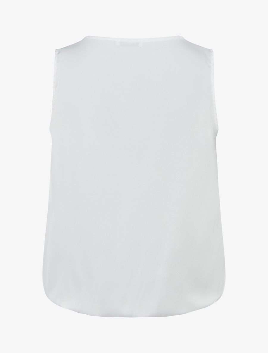 Top boule satiné à bijou métallique - Blanc - 2