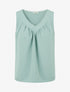 Top uni sans manches à col V - Vert d&