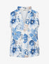 Top sans manches imprimé fleuri - Bleu - 1