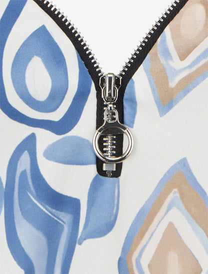 Caraco boule à zip et imprimé fantaisie - Bleu - 3