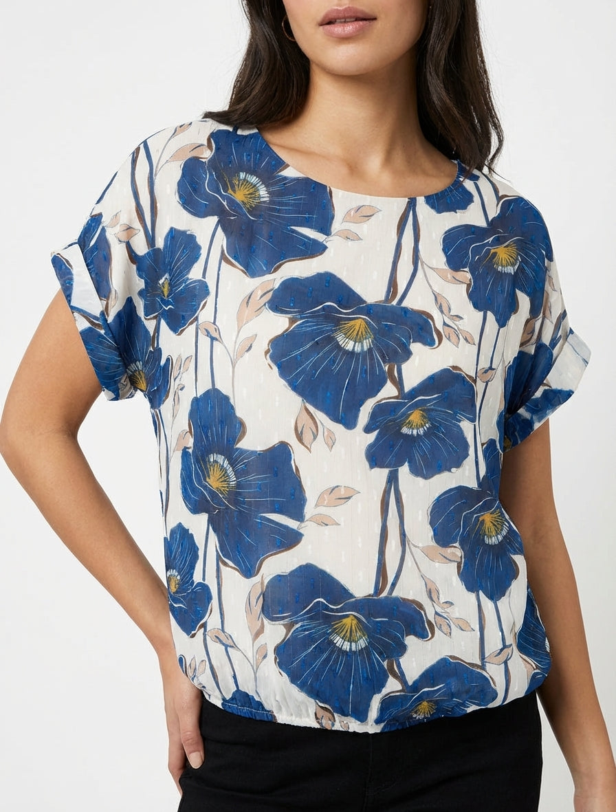 Top a maniche corte con stampa floreale - Marina