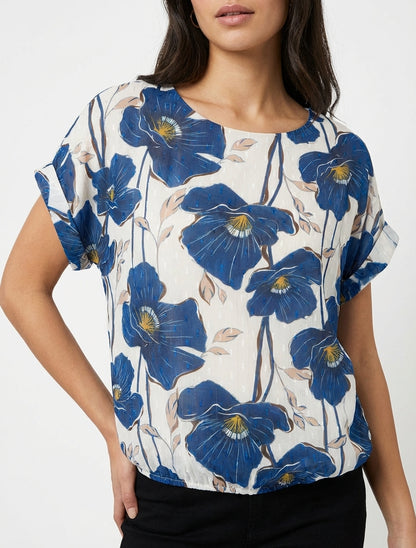 Top a maniche corte con stampa floreale - Marina