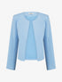Veste droite à col rond et épaulettes - Bleu ciel - 1