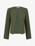 Veste droite à col rond et épaulettes - Kaki - 1
