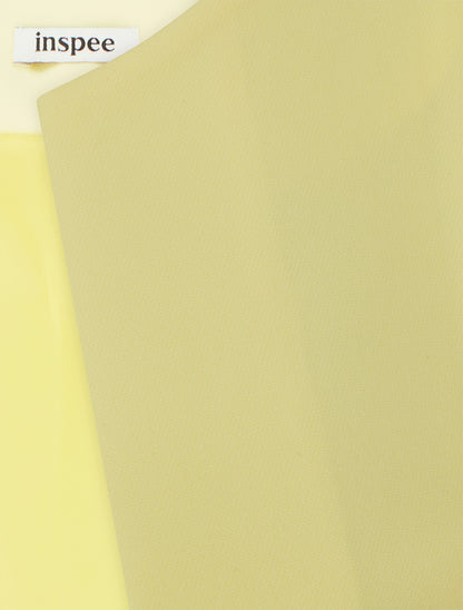 Veste droite à col rond et épaulettes - Jaune pastel - 3